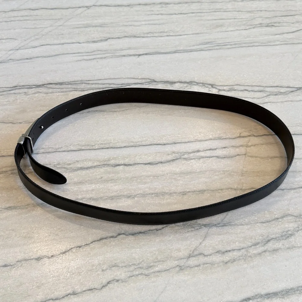 Burberry Black Belt with Silver Clasp Size 42